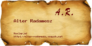 Alter Radamesz névjegykártya